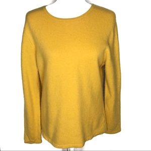 Lands’ End Yellow Cashmere Sweater Size XL 18-20